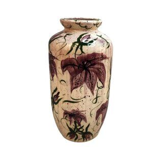 Large Vase Floral Arrangement Hand-Painted Ceramic Vase By Visions Of Nature Mad